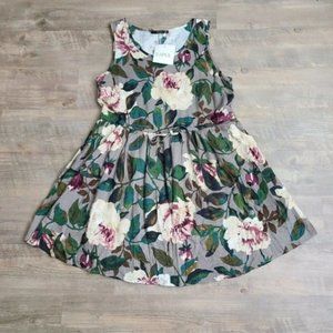 ZAFUL Dress Size 8 Woven Peony Floral Boho Linen? Pockets Mute Colors NWT